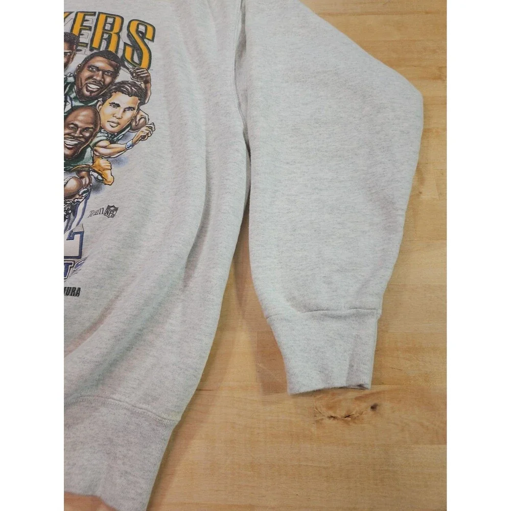 Vtg 1995 Green Bay Packers Sweatshirt XL Fruit of the Loom NFC Caricature 90s